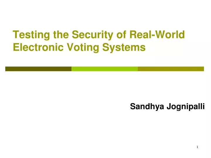 testing the security of real world electronic voting systems