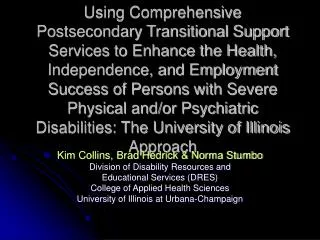 Kim Collins, Brad Hedrick &amp; Norma Stumbo Division of Disability Resources and