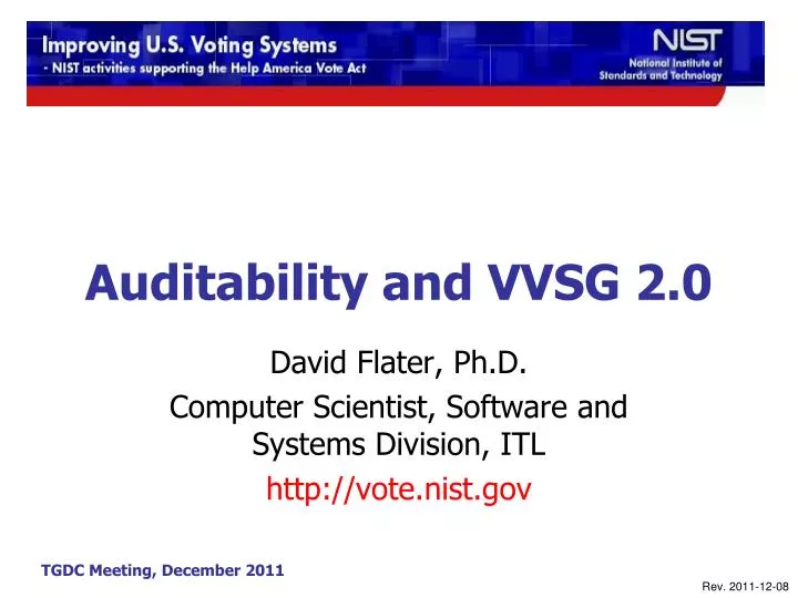 auditability and vvsg 2 0