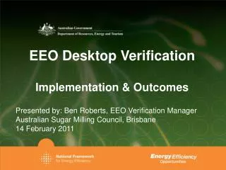 EEO Desktop Verification Implementation &amp; Outcomes