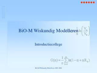 bio m wiskundig modelleren