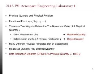 2145-391 Aerospace Engineering Laboratory I
