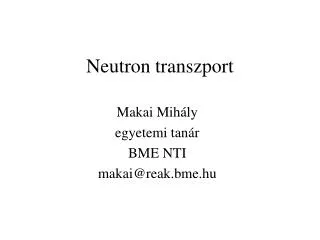 neutron transzport
