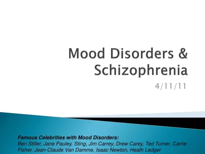 mood disorders schizophrenia