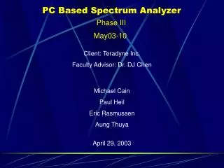 PC Based Spectrum Analyzer