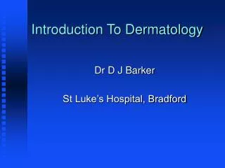 introduction to dermatology