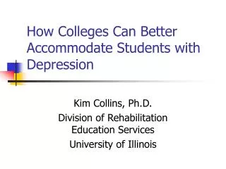 How Colleges Can Better Accommodate Students with Depression
