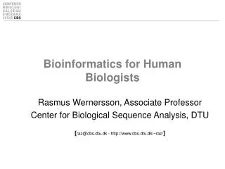 Bioinformatics for Human Biologists