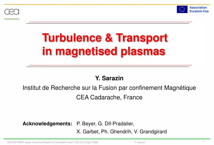 turbulence transport in magnetised plasmas