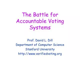 The Battle for Accountable Voting Systems
