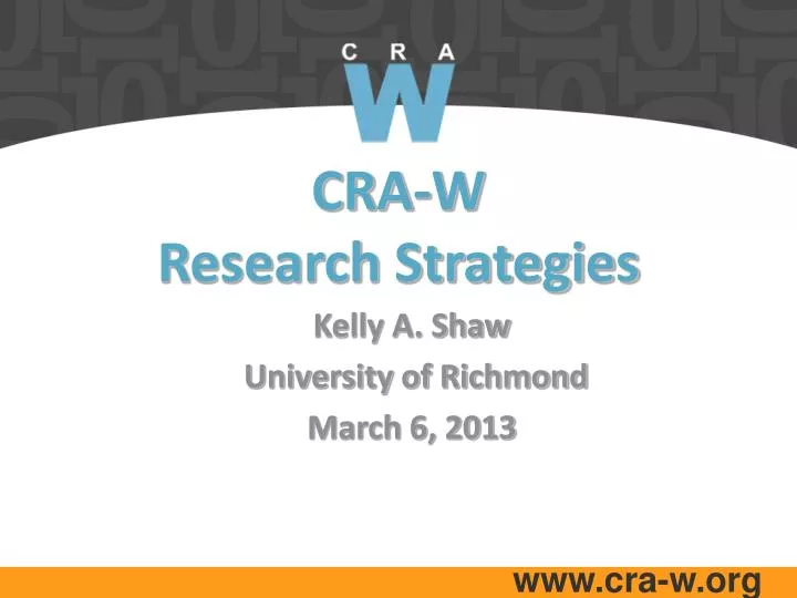 cra w research strategies