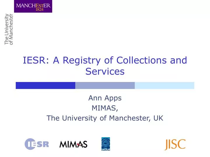 iesr a registry of collections and services