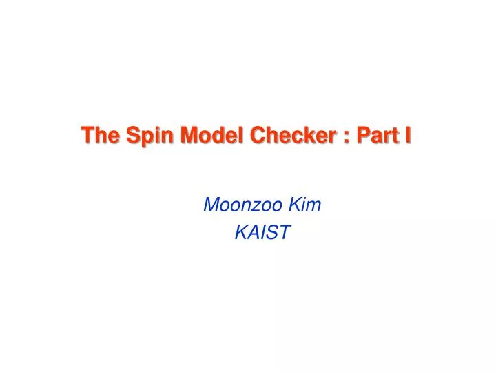 the spin model checker part i