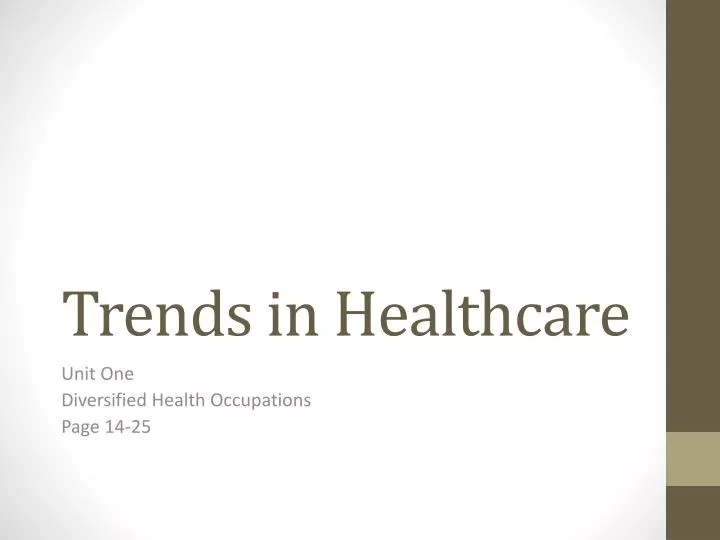 trends in healthcare