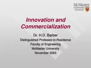 Innovation and Commercialization