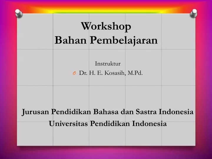 workshop bahan pembelajaran