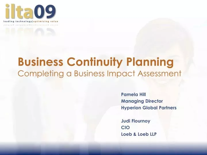 business continuity planning completing a business impact assessment
