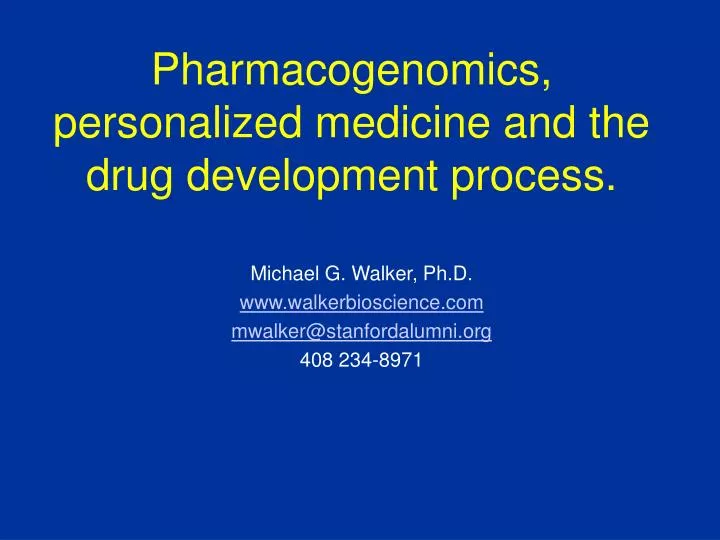 pharmacogenomics personalized medicine and the drug development process