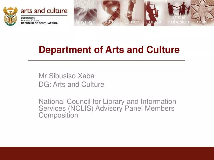 department of arts and culture