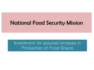 National Food Security Mission