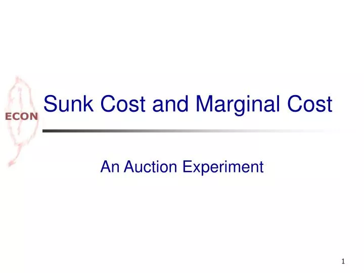 sunk cost and marginal cost