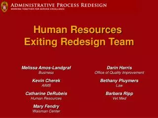 Human Resources Exiting Redesign Team