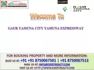 Gaur Yamuna City @@ 91 8750067501 @ Yamuna Expressway
