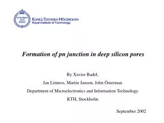 Formation of pn junction in deep silicon pores