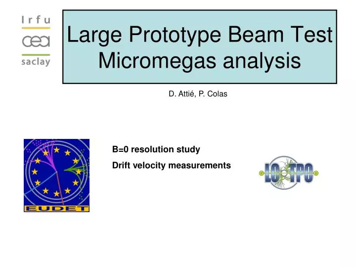 large prototype beam test micromegas analysis