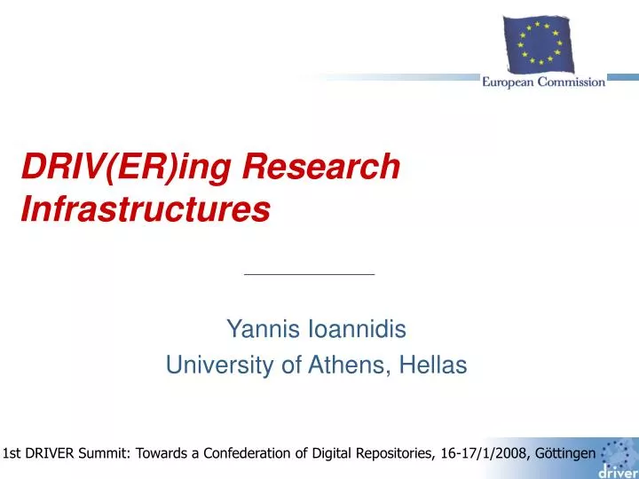 driv er ing research infrastructures