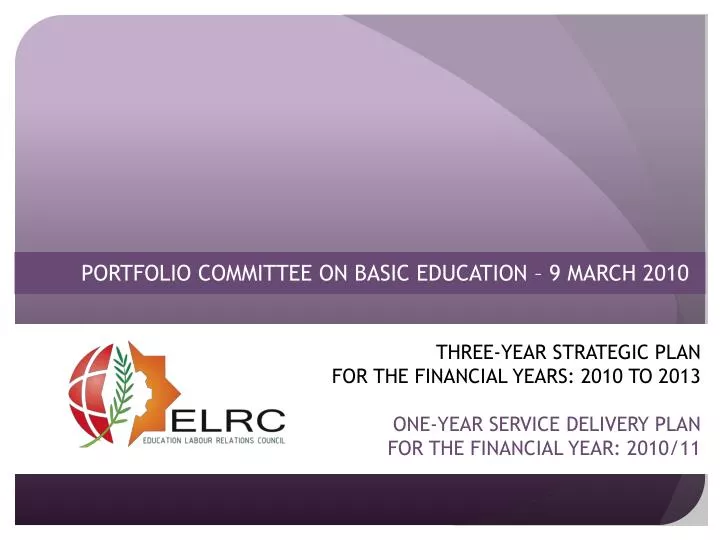 portfolio committee on basic education 9 march 2010
