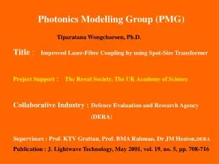 Photonics Modelling Group (PMG)