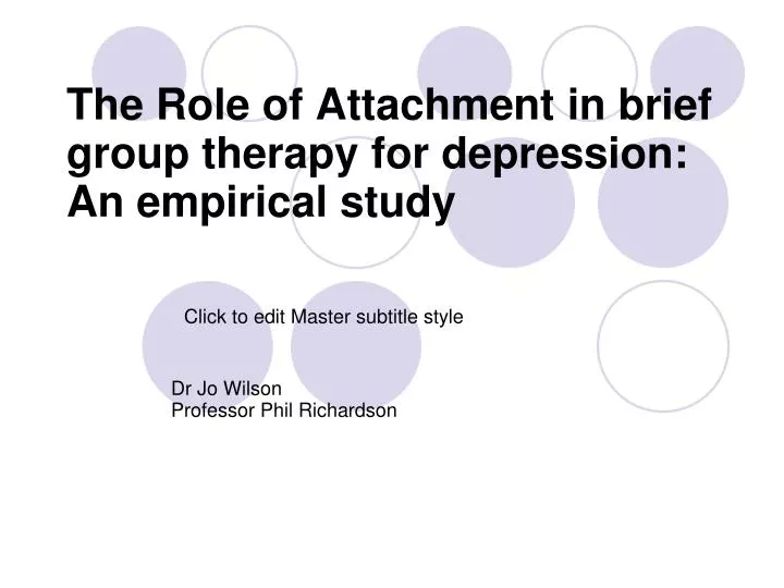 the role of attachment in brief group therapy for depression an empirical study