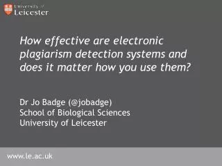 How effective are electronic plagiarism detection systems and does it matter how you use them?