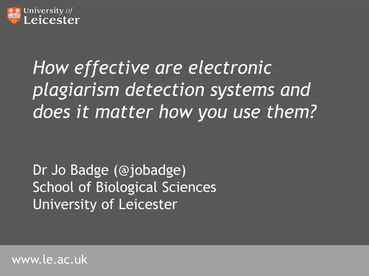 how effective are electronic plagiarism detection systems and does it matter how you use them