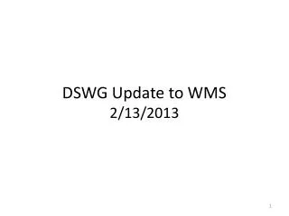 DSWG Update to WMS 2/13/2013