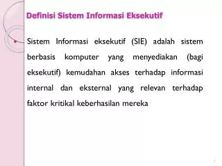 definisi sistem informasi eksekutif