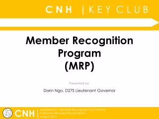 Member Recognition Program (MRP)