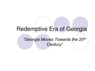 Redemptive Era of Georgia