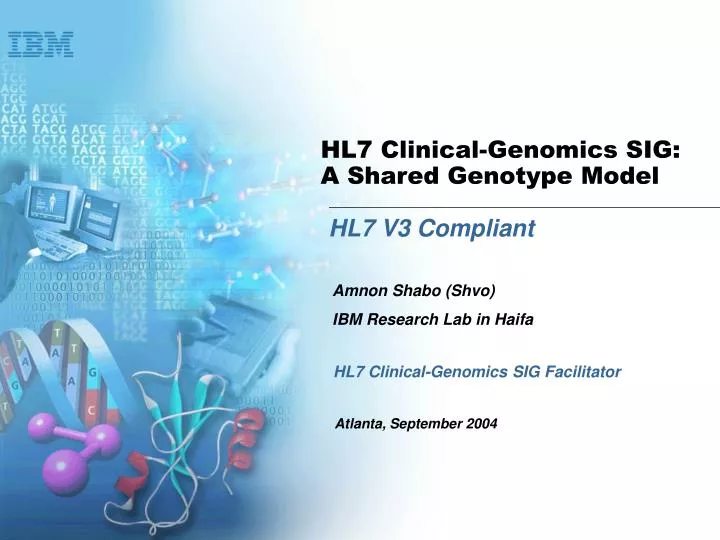hl7 clinical genomics sig a shared genotype model
