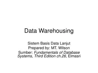 data warehousing