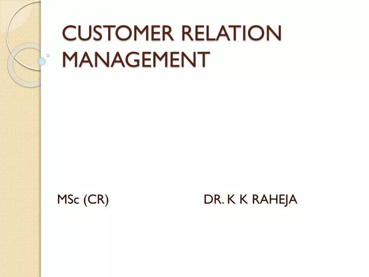 customer relation management