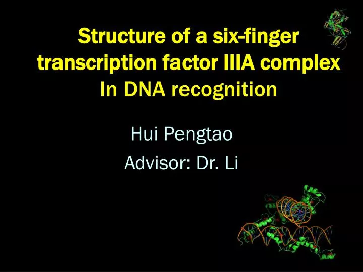 structure of a six finger transcription factor iiia complex in dna recognition