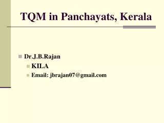 TQM in Panchayats, Kerala
