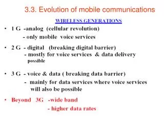 3.3. Evolution of mobile communications