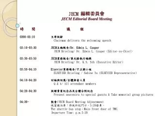 JECM ????? JECM Editorial Board Meeting ? ? ? ? 0300-03:10 	 ????