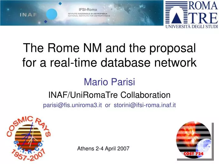 the rome nm and the proposal for a real time database network
