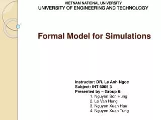 Formal Model for Simulations