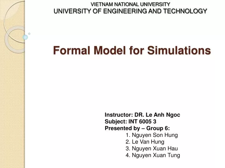 formal model for simulations