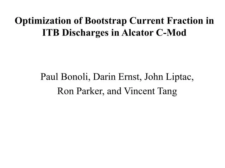 optimization of bootstrap current fraction in itb discharges in alcator c mod